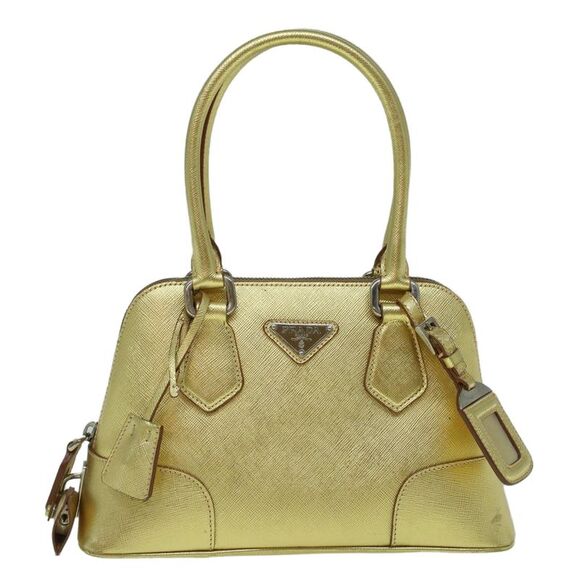Prada Handbags - Prada Promenade Bag Saffiano Leather Gold Leather Handbag (Pre-Owned)